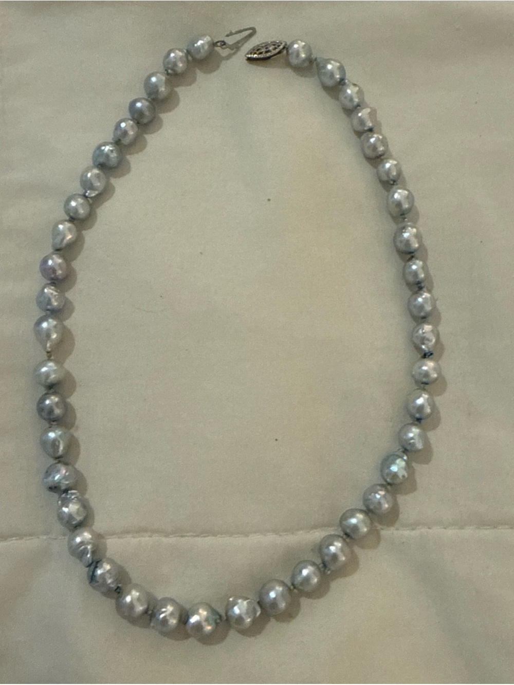 Silver Baroque Pearl Necklace - Women's Jewelry